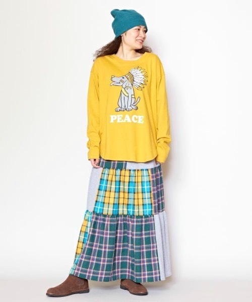 チャイハネ(チャイハネ)の「【チャイハネ】Amina×POP FIRE ポップティTシャツ(Tシャツ/カットソー・レディース・パープル/イエロー/ターコイズブルー/ホワイト/ブラウン・FREE)」の9枚目の写真