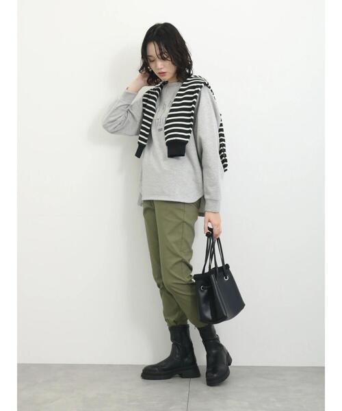Samansa Mos2 blue(サマンサモスモスブルー)の「裏起毛ハイパーストレッチパンツ(その他パンツ・レディース・カーキ/ベージュ系その他/ブラック・F)」の13枚目の写真