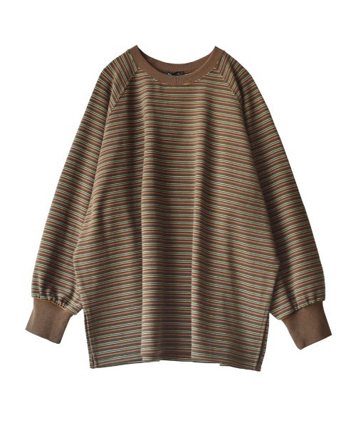 MIMIMEMETE(ミミメメット)の「ボーダーフリース ビッグプルオーバー(Tシャツ/カットソー・レディース・ブラウン/グリーン・フリー)」の19枚目の写真