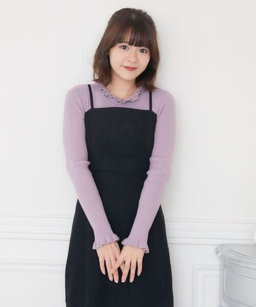 ems excite（エムズエキサイト）の「裾フリルキャミOP（ワンピース・レディース・ブラック/ブルー/グレー系その他・FREE）」の5枚目の写真