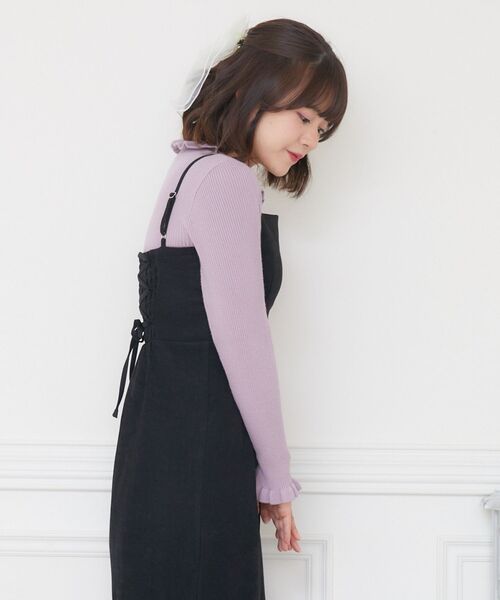 ems excite（エムズエキサイト）の「裾フリルキャミOP（ワンピース・レディース・ブラック/ブルー/グレー系その他・FREE）」の6枚目の写真