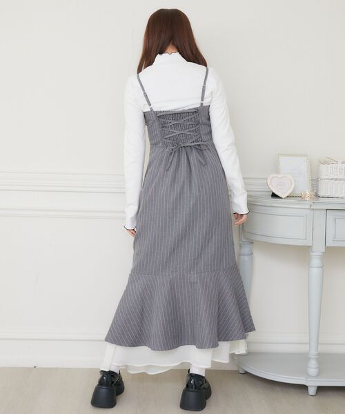 ems excite（エムズエキサイト）の「裾フリルキャミOP（ワンピース・レディース・ブラック/ブルー/グレー系その他・FREE）」の12枚目の写真