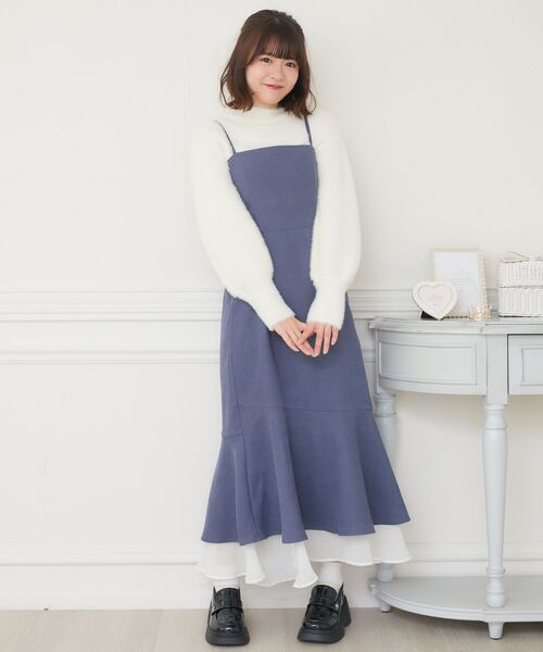 ems excite（エムズエキサイト）の「裾フリルキャミOP（ワンピース・レディース・ブラック/ブルー/グレー系その他・FREE）」の17枚目の写真