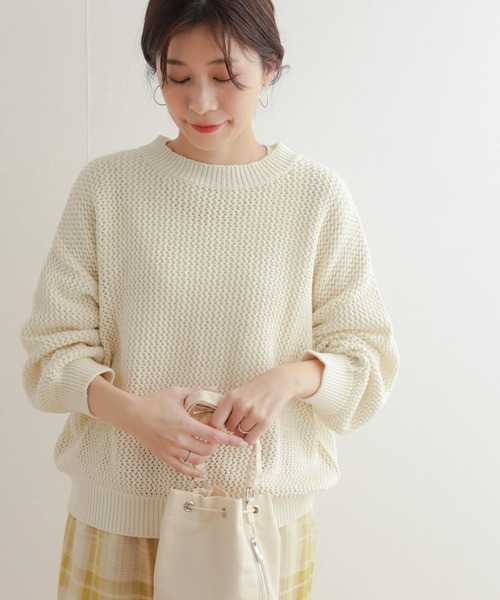 URBAN RESEARCH DOORS(アーバンリサーチドアーズ)の「メッシュKNITプルオーバー(ニット/セーター・レディース・ホワイト系その他/アイボリー・MEDIUM)」の4枚目の写真