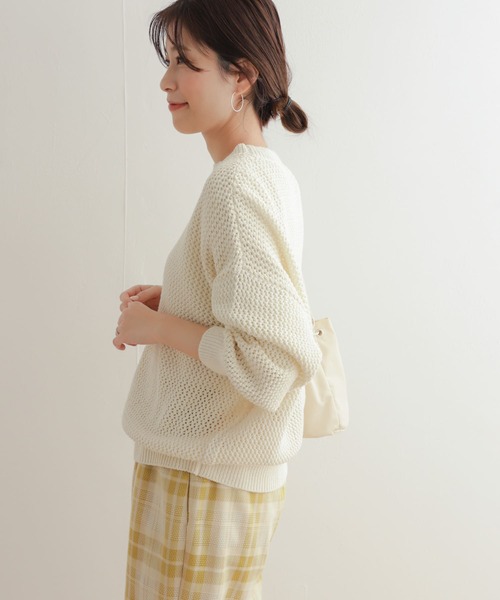 URBAN RESEARCH DOORS(アーバンリサーチドアーズ)の「メッシュKNITプルオーバー(ニット/セーター・レディース・ホワイト系その他/アイボリー・MEDIUM)」の5枚目の写真