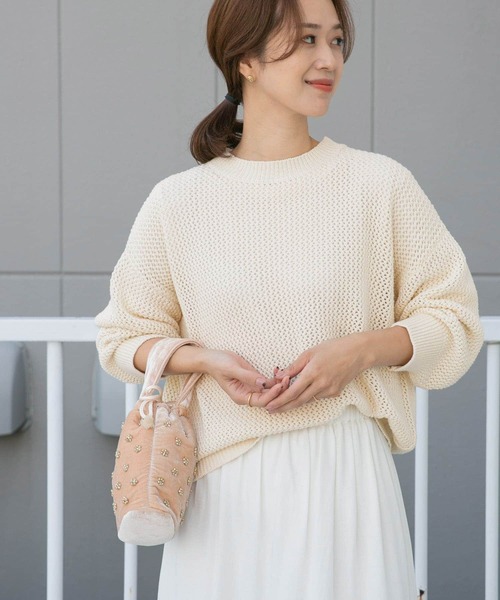 URBAN RESEARCH DOORS(アーバンリサーチドアーズ)の「メッシュKNITプルオーバー(ニット/セーター・レディース・ホワイト系その他/アイボリー・MEDIUM)」の8枚目の写真