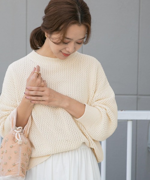 URBAN RESEARCH DOORS(アーバンリサーチドアーズ)の「メッシュKNITプルオーバー(ニット/セーター・レディース・ホワイト系その他/アイボリー・MEDIUM)」の15枚目の写真