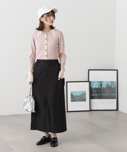 N.(N. Natural Beauty Basic)(エヌエヌナチュラルビューティーベーシック)の「◆襟付きリブカーディガン(カーディガン/ボレロ・レディース・ホワイト×ピンク/ホワイト×ブラック・MEDIUM)」の10枚目の写真