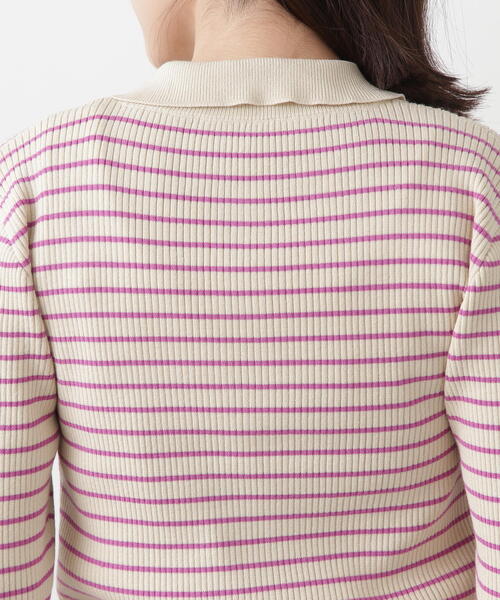 N.(N. Natural Beauty Basic)(エヌエヌナチュラルビューティーベーシック)の「◆襟付きリブカーディガン(カーディガン/ボレロ・レディース・ホワイト×ピンク/ホワイト×ブラック・MEDIUM)」の18枚目の写真