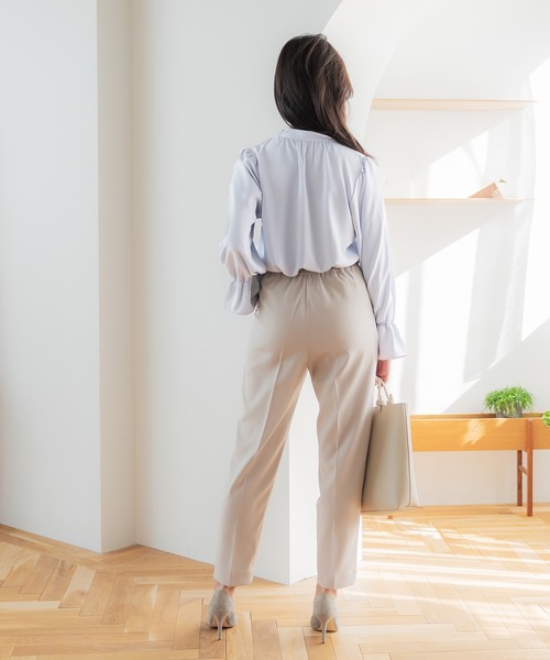 coca（coca）（コカ）の「ボウタイブラウス/UVカット/防シワ/イージーケア（シャツ/ブラウス・レディース・ホワイト/ライトブルー・M/L）」の4枚目の写真