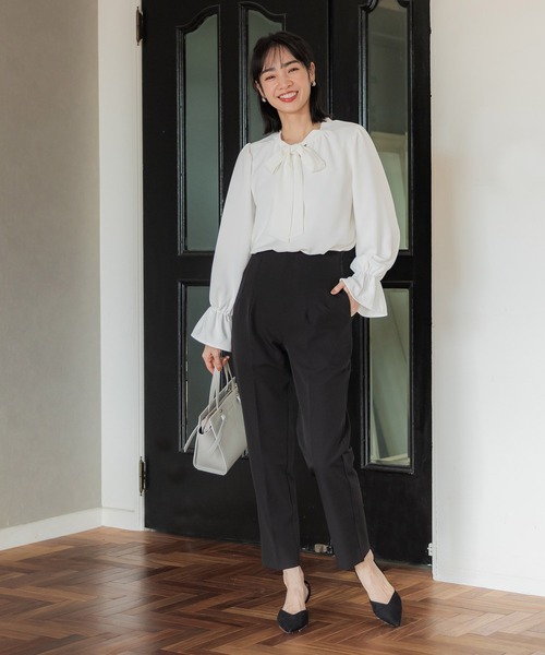 coca（coca）（コカ）の「ボウタイブラウス/UVカット/防シワ/イージーケア（シャツ/ブラウス・レディース・ホワイト/ライトブルー・M/L）」の14枚目の写真