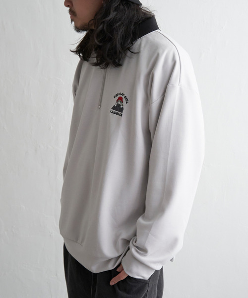 Red Cap Girl（レッドキャプガール）の「Red Cap Girl レッドキャップガール ダンボ−ルニットハーフジップ（ポロシャツ・メンズ・グレー/ブルー/ブラック/ホワイト・M/L）」の3枚目の写真