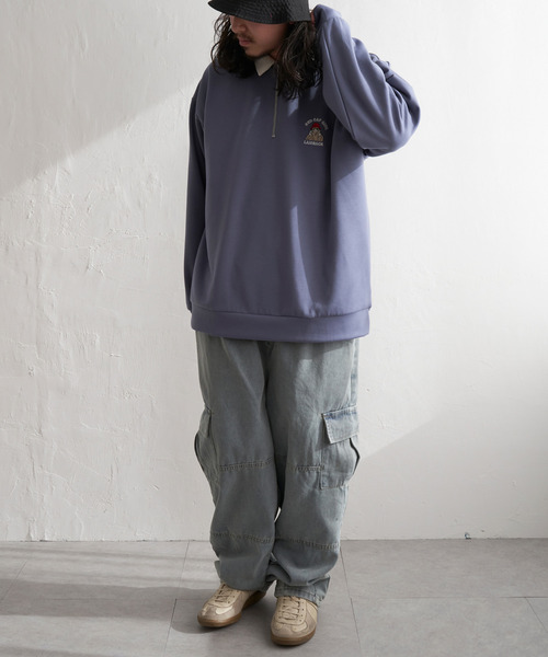 Red Cap Girl（レッドキャプガール）の「Red Cap Girl レッドキャップガール ダンボ−ルニットハーフジップ（ポロシャツ・メンズ・グレー/ブルー/ブラック/ホワイト・M/L）」の7枚目の写真