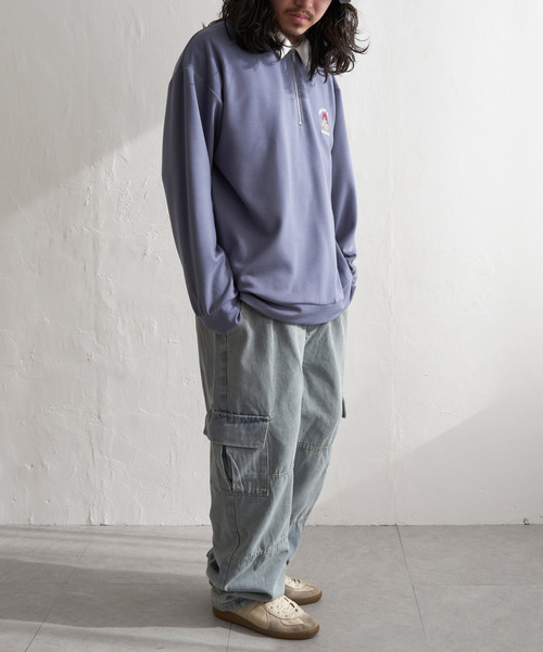 Red Cap Girl（レッドキャプガール）の「Red Cap Girl レッドキャップガール ダンボ−ルニットハーフジップ（ポロシャツ・メンズ・グレー/ブルー/ブラック/ホワイト・M/L）」の9枚目の写真