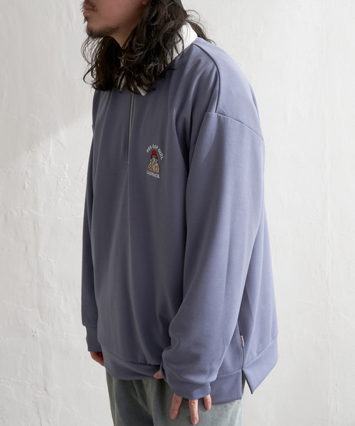 Red Cap Girl（レッドキャプガール）の「Red Cap Girl レッドキャップガール ダンボ−ルニットハーフジップ（ポロシャツ・メンズ・グレー/ブルー/ブラック/ホワイト・M/L）」の5枚目の写真