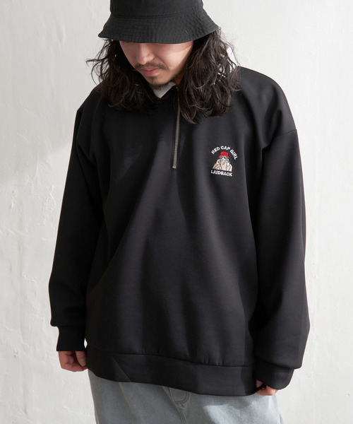 Red Cap Girl（レッドキャプガール）の「Red Cap Girl レッドキャップガール ダンボ−ルニットハーフジップ（ポロシャツ・メンズ・グレー/ブルー/ブラック/ホワイト・M/L）」の12枚目の写真