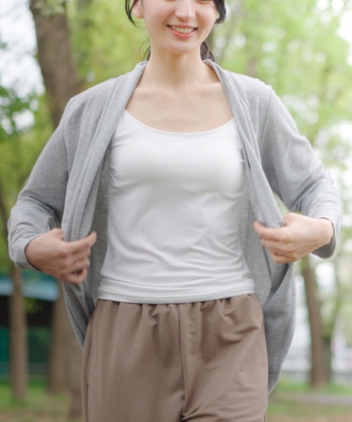 NAVY(ネイビー)の「UVカットトッパーカーディガン 制菌加工 UV対策 季節の変わり目に(カーディガン/ボレロ・レディース・ネイビー/ブラウン/ブラック/オリーブ/杢グレー・M/L/XL/S)」の14枚目の写真