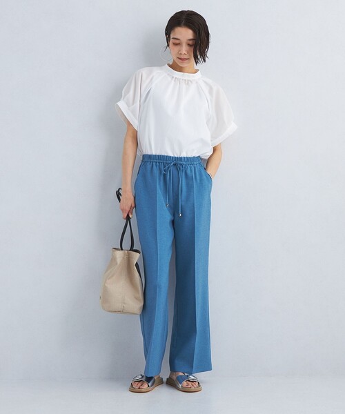 green label relaxing（グリーンレーベルリラクシング）の「【結論シリーズ】ニーハイフレアパンツ［size SHORT/TALLあり］（その他パンツ・レディース・モカ/イエロー/コバルトブルー/ネイビー/ナチュラル/ブラウン/ターコイズブルー・SHORT/34/36/38/40/TALL）」の9枚目の写真