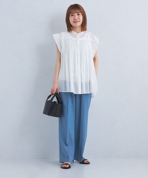 green label relaxing（グリーンレーベルリラクシング）の「【結論シリーズ】ニーハイフレアパンツ［size SHORT/TALLあり］（その他パンツ・レディース・モカ/イエロー/コバルトブルー/ネイビー/ナチュラル/ブラウン/ターコイズブルー・SHORT/34/36/38/40/TALL）」の11枚目の写真