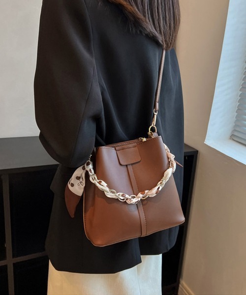 Miniministore(ミニミニストア)の「ショルダーバッグ 斜めがけ バケツバッグ(ショルダーバッグ・レディース・ライトベージュ/ブラック/ライトイエロー/ブラウン/ミント/ベージュ・FREE)」の3枚目の写真