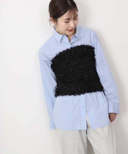 SLOBE IENA(スローブイエナ)の「【PROVOKE/プロヴォーク】フワラーモチーフベアトップ(その他トップス・レディース・ブラック/ホワイト・FREE)」の2枚目の写真