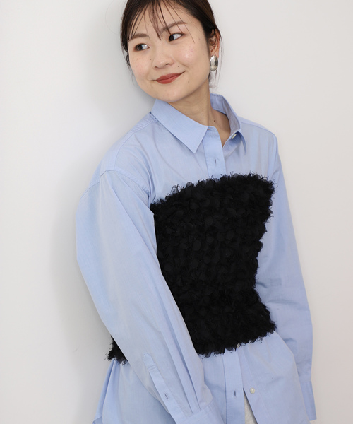 SLOBE IENA(スローブイエナ)の「【PROVOKE/プロヴォーク】フワラーモチーフベアトップ(その他トップス・レディース・ブラック/ホワイト・FREE)」の8枚目の写真