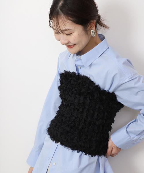 SLOBE IENA(スローブイエナ)の「【PROVOKE/プロヴォーク】フワラーモチーフベアトップ(その他トップス・レディース・ブラック/ホワイト・FREE)」の9枚目の写真