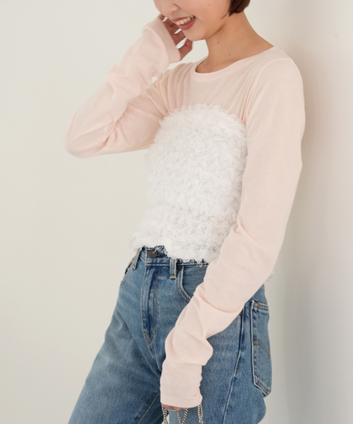 SLOBE IENA(スローブイエナ)の「【PROVOKE/プロヴォーク】フワラーモチーフベアトップ(その他トップス・レディース・ブラック/ホワイト・FREE)」の21枚目の写真