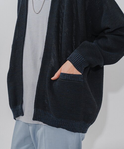 EDIFICE（エディフィス）の「ギマコットン ミックスヤーン メッシュカーディガン（カーディガン/ボレロ・メンズ・グリーン/ネイビー/ダークブルー・SMALL/MEDIUM/LARGE）」の7枚目の写真