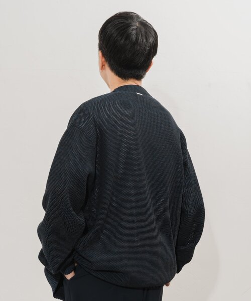 EDIFICE（エディフィス）の「ギマコットン ミックスヤーン メッシュカーディガン（カーディガン/ボレロ・メンズ・グリーン/ネイビー/ダークブルー・SMALL/MEDIUM/LARGE）」の11枚目の写真
