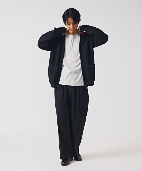 EDIFICE（エディフィス）の「ギマコットン ミックスヤーン メッシュカーディガン（カーディガン/ボレロ・メンズ・グリーン/ネイビー/ダークブルー・SMALL/MEDIUM/LARGE）」の14枚目の写真