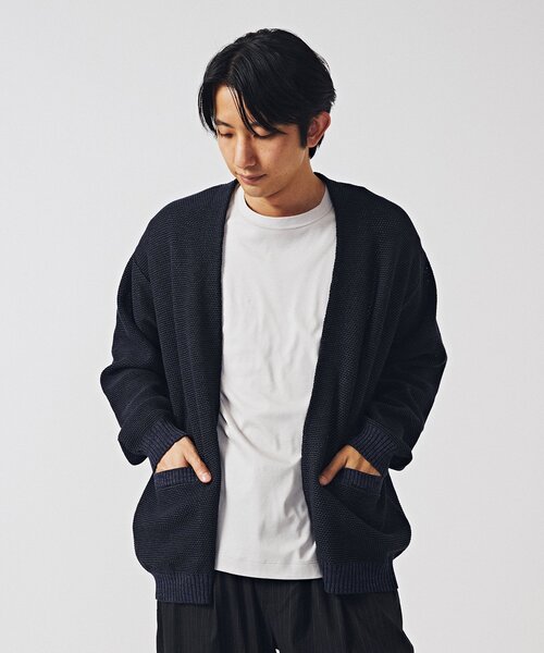 EDIFICE（エディフィス）の「ギマコットン ミックスヤーン メッシュカーディガン（カーディガン/ボレロ・メンズ・グリーン/ネイビー/ダークブルー・SMALL/MEDIUM/LARGE）」の20枚目の写真