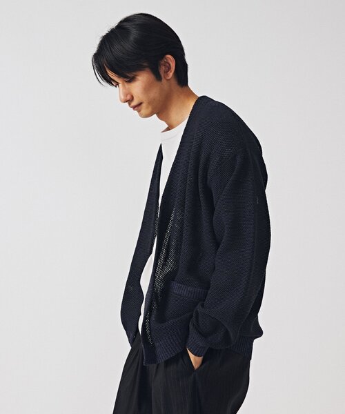 EDIFICE（エディフィス）の「ギマコットン ミックスヤーン メッシュカーディガン（カーディガン/ボレロ・メンズ・グリーン/ネイビー/ダークブルー・SMALL/MEDIUM/LARGE）」の18枚目の写真