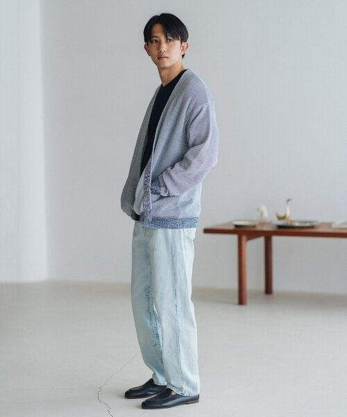 EDIFICE（エディフィス）の「ギマコットン ミックスヤーン メッシュカーディガン（カーディガン/ボレロ・メンズ・グリーン/ネイビー/ダークブルー・SMALL/MEDIUM/LARGE）」の21枚目の写真