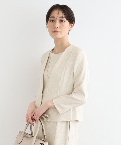 【洗える】 サマースーツ 麻調 リネンタッチ スーツ 接触冷感 UVカット 洗える / 接触冷感 / UVカット / 吸湿速乾】 麻調 リネンタッチ