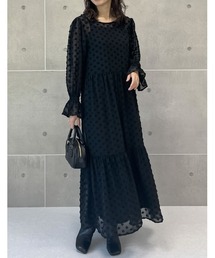 [低身長サイズ有][2点セット]ペチコート付きシアードビーバックリボンワンピース