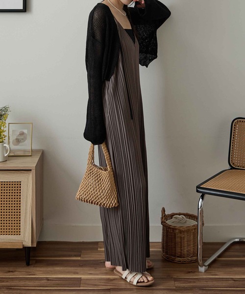 CHAN ME（チャンミ）の「セルフカットプリーツワイドサロペット