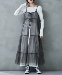 チュールティアードキャミソールジレ