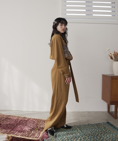 SANSeLF（サンセルフ）の「retro print stitch jumpsuit【SANSeLF】sew23a031（つなぎ/オールインワン・レディース・ブラウン・FREE）」の3枚目の写真