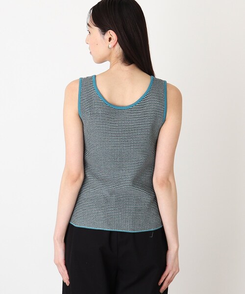 THE SHOP TK (ザ ショップ ティーケー )の「◆【前後2WAY】ストライプ&ジャカードニットタンク/洗濯機OK(タンクトップ・レディース・ブルー系1/ブラック系1/アイボリー系2/ブラウン系3・12/13)」の8枚目の写真