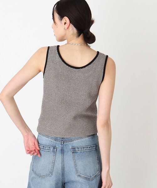 THE SHOP TK (ザ ショップ ティーケー )の「◆【前後2WAY】ストライプ&ジャカードニットタンク/洗濯機OK(タンクトップ・レディース・ブルー系1/ブラック系1/アイボリー系2/ブラウン系3・12/13)」の13枚目の写真