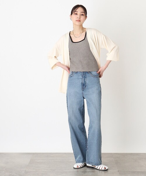THE SHOP TK (ザ ショップ ティーケー )の「◆【前後2WAY】ストライプ&ジャカードニットタンク/洗濯機OK(タンクトップ・レディース・ブルー系1/ブラック系1/アイボリー系2/ブラウン系3・12/13)」の14枚目の写真