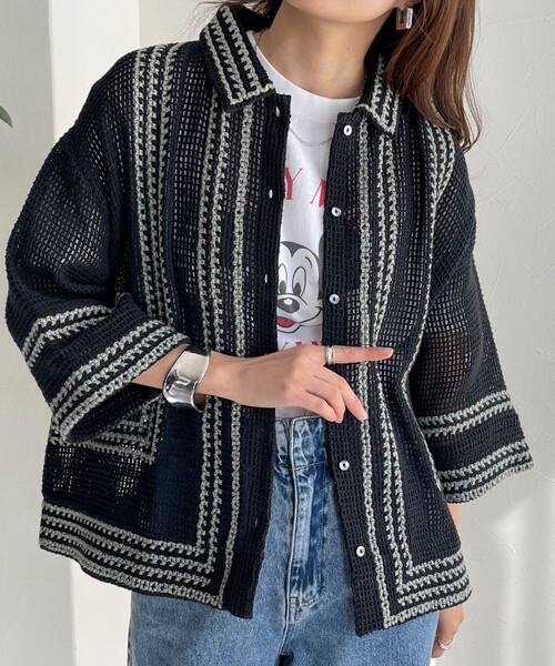 fredy emue（フレディエミュ）の「コットンレース刺繍シャツ（シャツ/ブラウス・レディース・ホワイト系その他/ブラック系その他・38）」の2枚目の写真