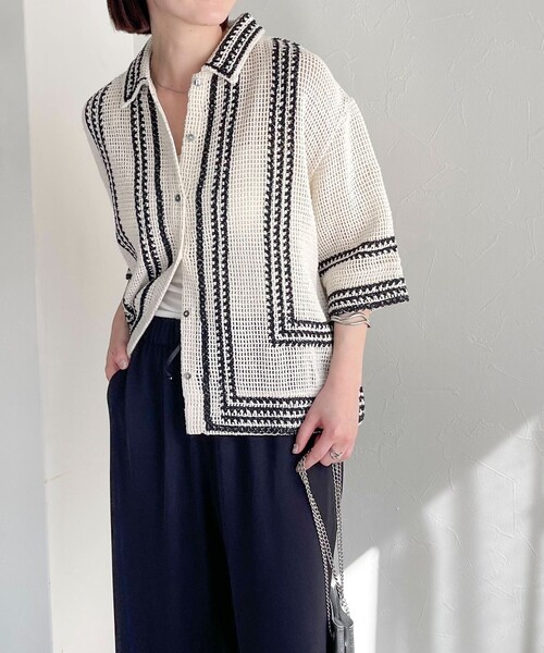 fredy emue（フレディエミュ）の「コットンレース刺繍シャツ（シャツ/ブラウス・レディース・ホワイト系その他/ブラック系その他・38）」の15枚目の写真