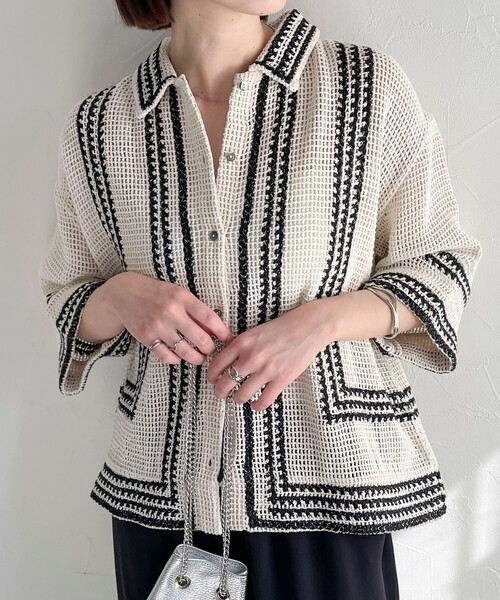 fredy emue（フレディエミュ）の「コットンレース刺繍シャツ（シャツ/ブラウス・レディース・ホワイト系その他/ブラック系その他・38）」の18枚目の写真