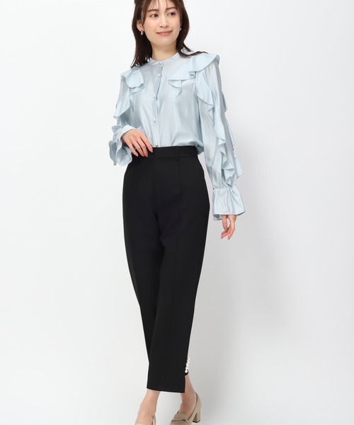 MISCH MASCH(ミッシュマッシュ)の「■2024春夏新作■パール付きストレートパンツ/MM417301(スラックス・レディース・ピンク/ブラック/アイボリー・S/M)」の7枚目の写真