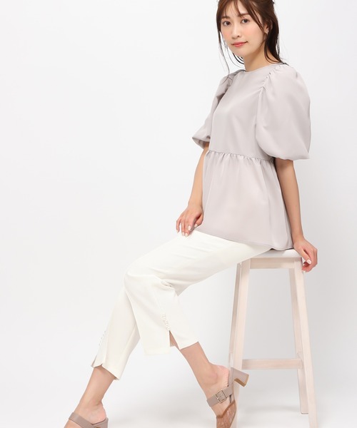 MISCH MASCH(ミッシュマッシュ)の「■2024春夏新作■パール付きストレートパンツ/MM417301(スラックス・レディース・ピンク/ブラック/アイボリー・S/M)」の5枚目の写真