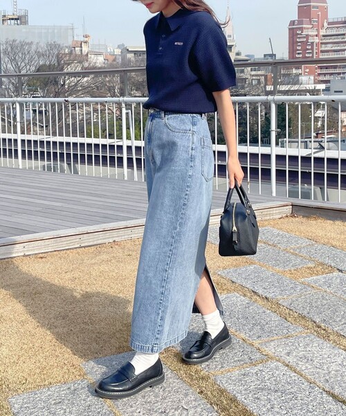 fredy emue（フレディエミュ）の「【GEVACO】コットンすかし編みニットポロシャツ（ニット/セーター・レディース・ミント/ネイビー/グレイッシュベージュ/アイボリー・38）」の18枚目の写真