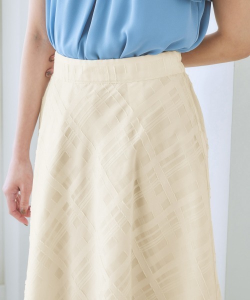 7days Life Styling(セブンデイズライフスタイリング)の「シアーチェックフレアスカート(スカート・レディース・ネイビー/ブラック/アイボリー・S/M/L/LL)」の10枚目の写真