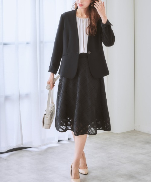 7days Life Styling(セブンデイズライフスタイリング)の「シアーチェックフレアスカート(スカート・レディース・ネイビー/ブラック/アイボリー・S/M/L/LL)」の20枚目の写真